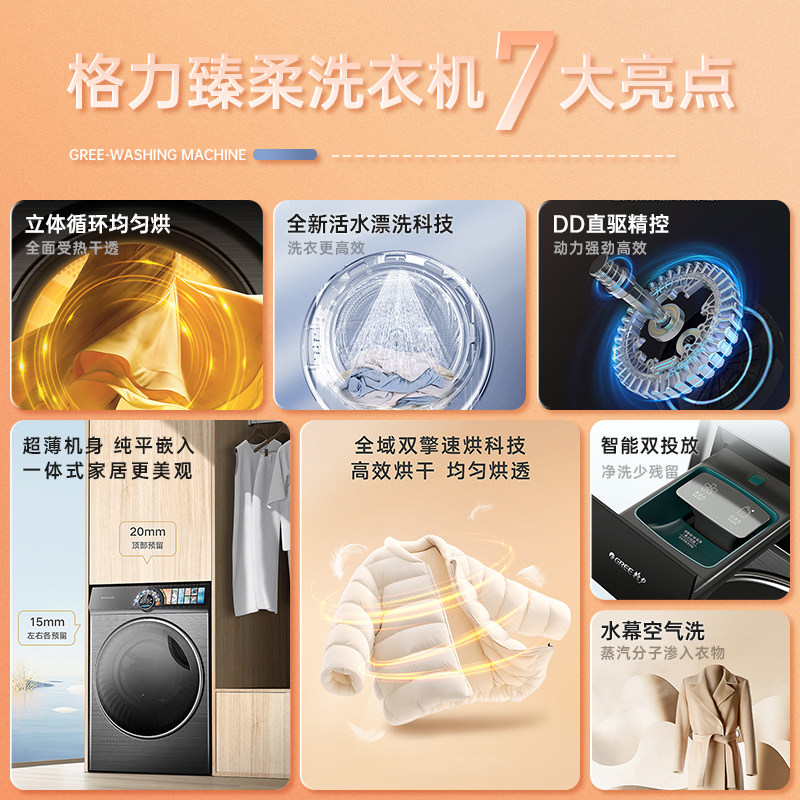 ����˫���ܱ�Ƶ��Ͳ����ϴ�»�ϴ��һ��ȫ�Զ���ˮƯϴ10kg���� XQG100-DWD1401Fa1 10kg����� 5439.15Ԫ(������)