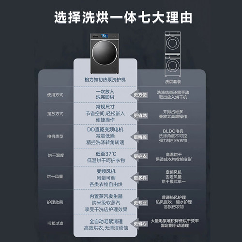 GREE/格力如初洗烘一体洗衣机