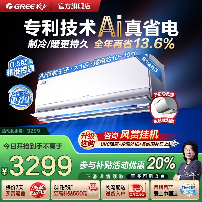 格力大1匹变频冷暖空调王子