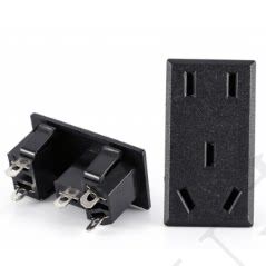新国标二三插座小五孔电源插座GB-5P嵌入式卡式AC电源插座6A/250V