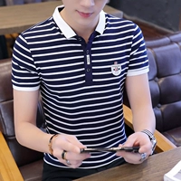 Mới Áo thun nam tay ngắn Áo thun cộc tay Áo thun xu hướng nam Hàn Quốc Áo thun mùa hè Quần áo nam - Polo shop bán áo thun nam có cổ