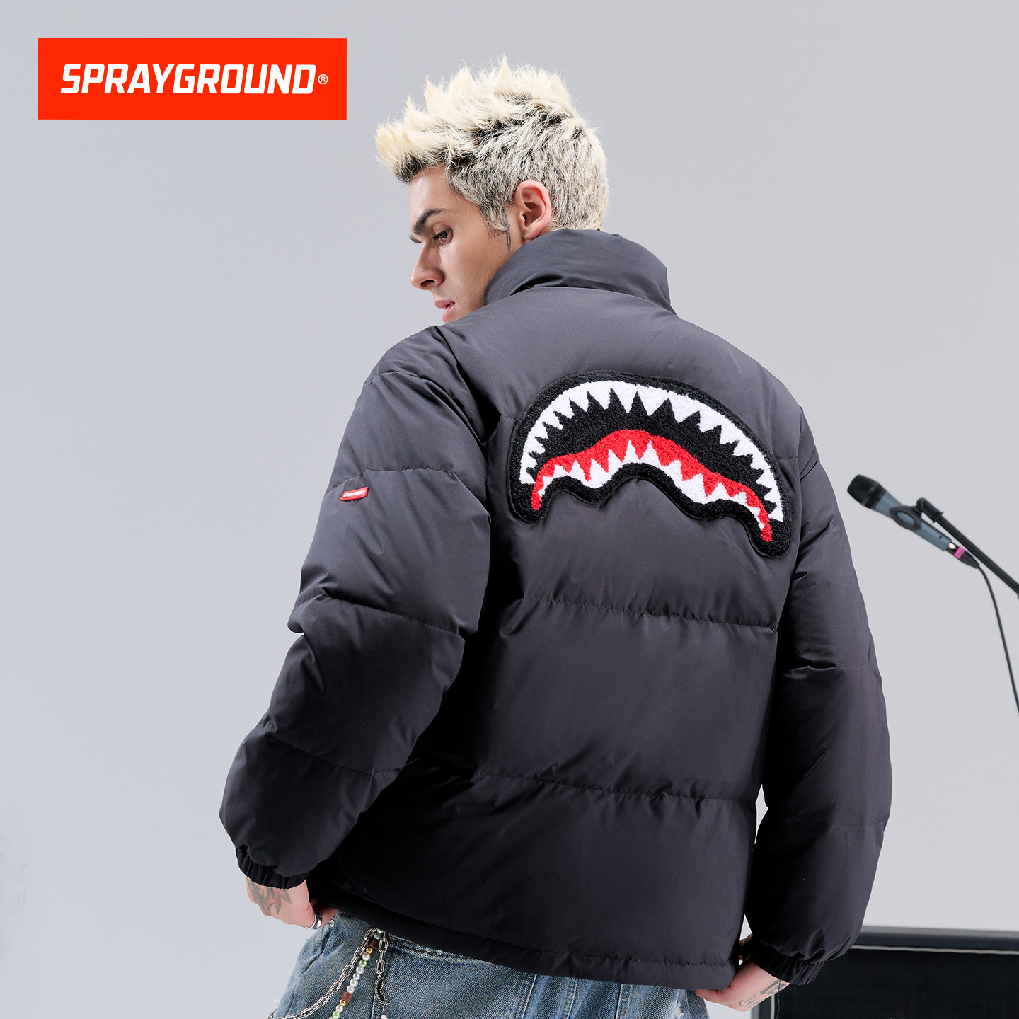 SprayGround鲨鱼嘴基础款羽绒服
