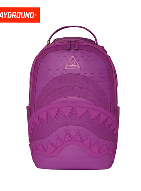 SprayGround鲨鱼嘴紫色个性潮流双肩背包男25新款大容量学生书包