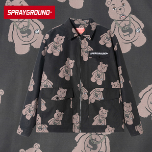 SprayGround春秋装 夹克外套百搭酷炫小熊印花潮流时尚 特卖 港