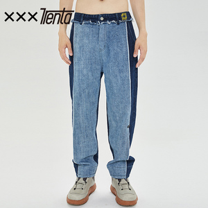 XXXTRENTA/SIT ON TROUBLE牛仔长裤子男士春秋款潮牌直筒宽松百搭