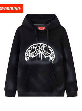 SprayGround鲨鱼嘴水洗连帽套头卫衣男2026春季新款美式潮牌帽衫