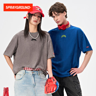 SprayGround鲨鱼嘴麂皮美式短袖T恤男2026夏季新款圆领半袖体恤衫