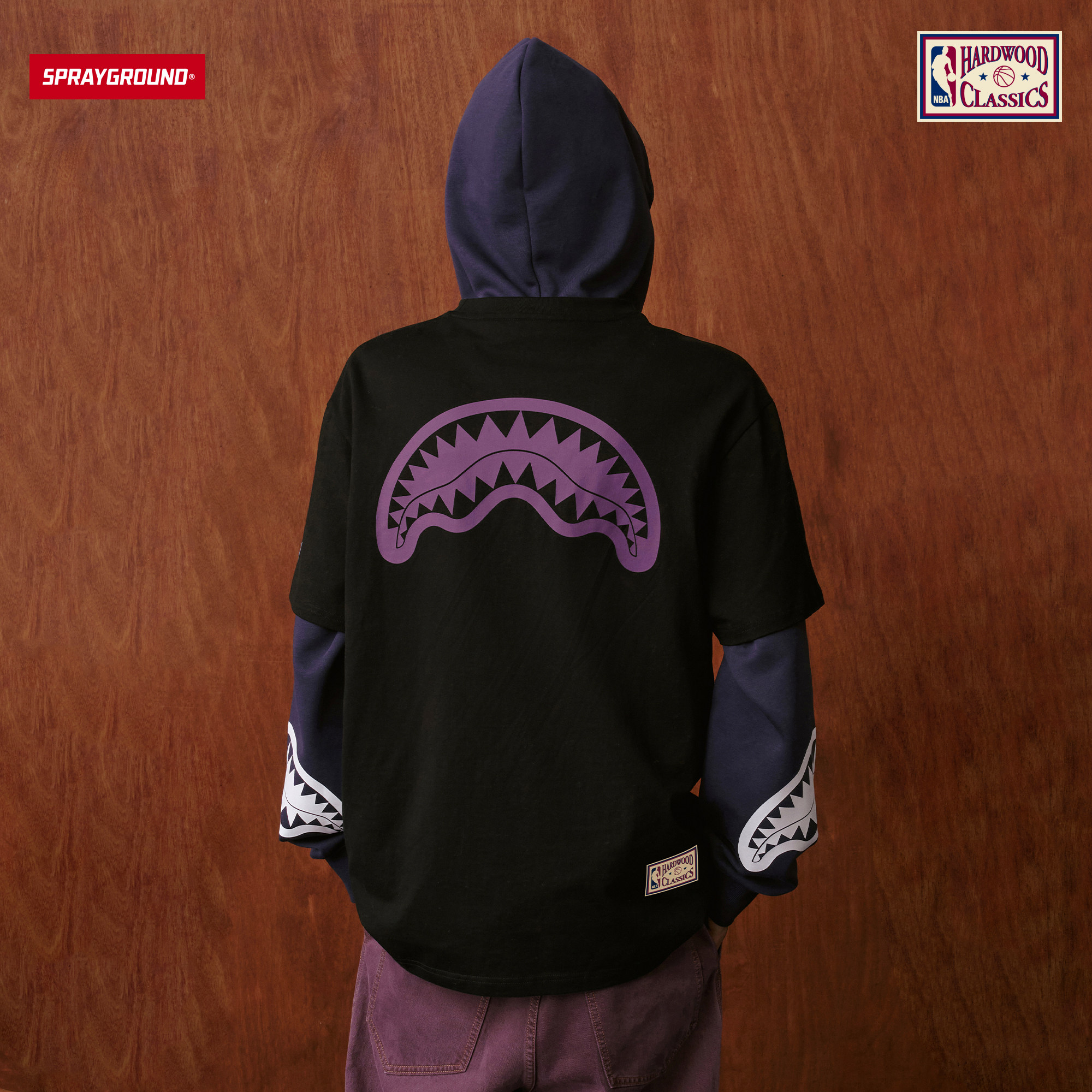 SprayGround丨NBA HWC联名系列爵士球队短袖T恤男复古潮半袖上衣