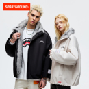 SprayGround鲨鱼嘴座山雕加绒加厚立领棉服男美式 潮牌保暖外套冬