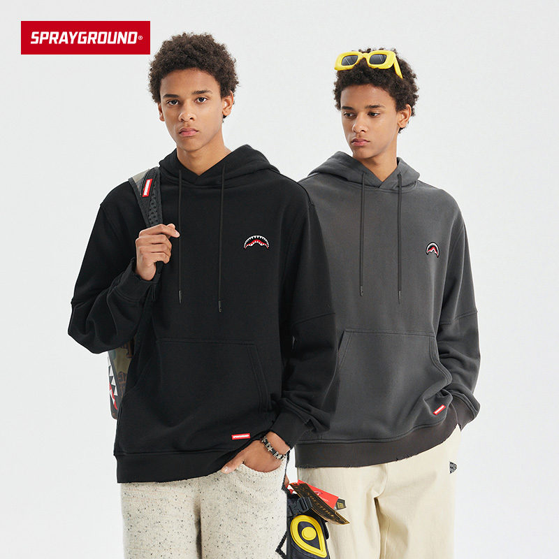 SG鲨鱼嘴简约印花百搭连帽卫衣