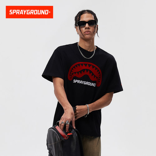SprayGround鲨鱼嘴印花短袖T恤