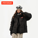 SprayGround25冬季 鲨鱼嘴假两件羽绒服男女白鸭绒保暖加厚羽绒衣