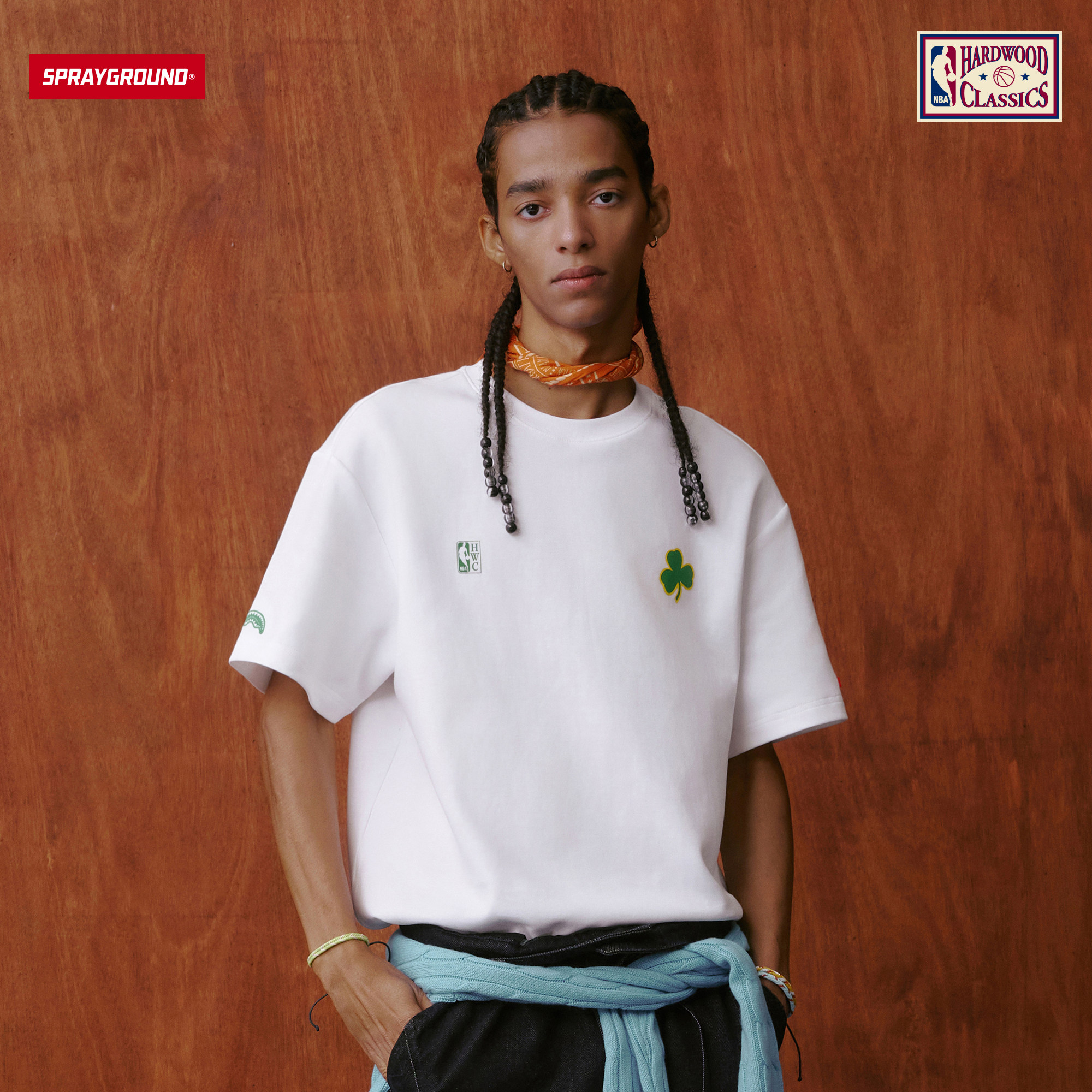 SprayGround丨NBA HWC联名系列凯尔特人球队短袖T恤男夏季半袖tee