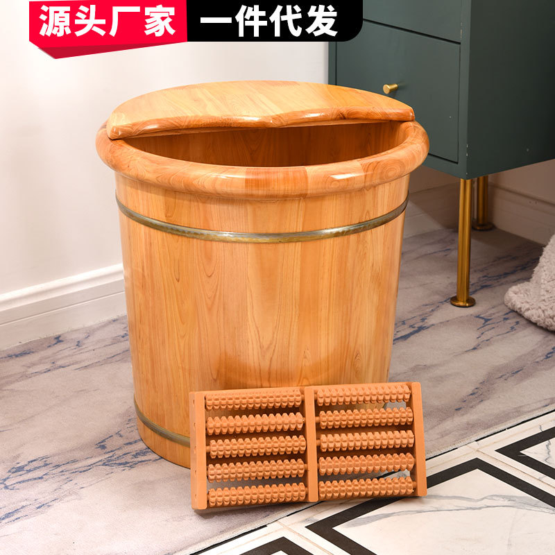 足疗店养生泡脚桶木桶洗脚盆实木足浴桶香柏木家用泡脚盆木质洗脚