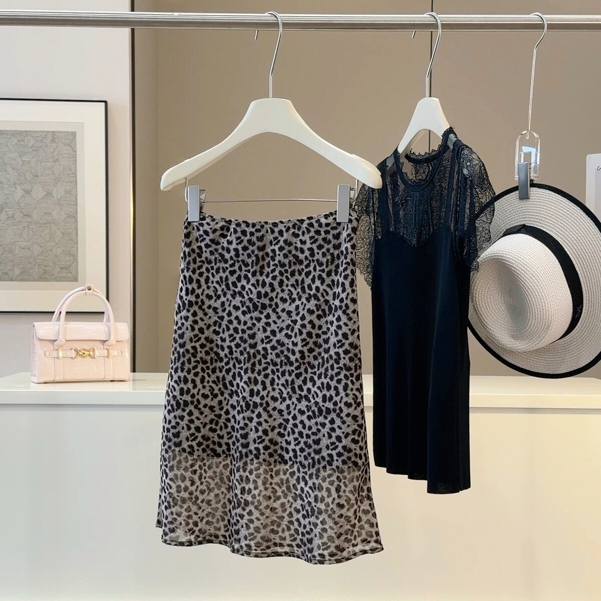 复古豹纹半身裙女夏高腰A字蛋糕裙百搭垂感中裙高级感气质鱼尾裙