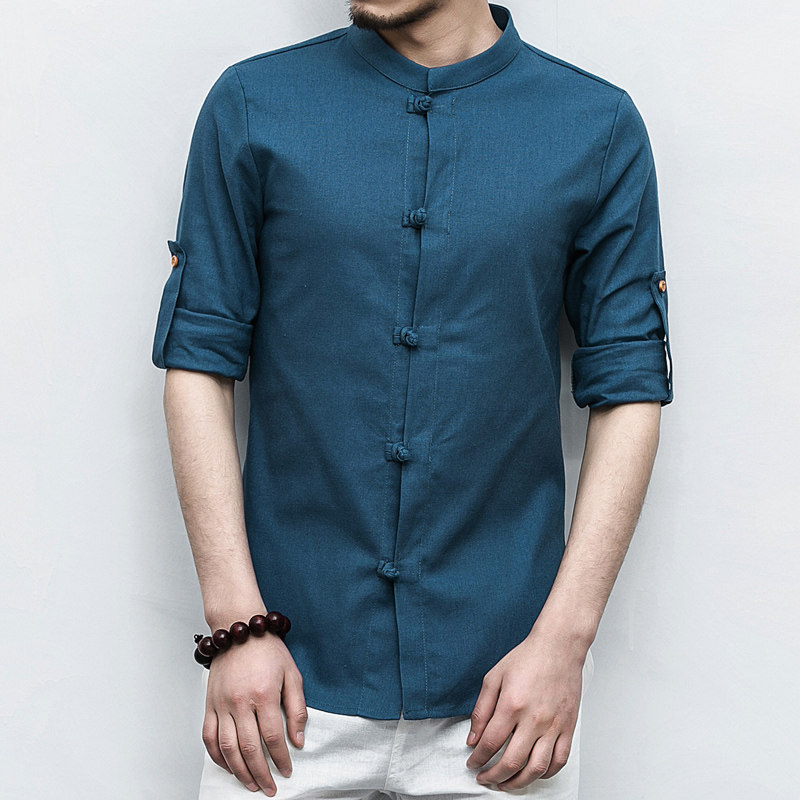 summer Chinese style Tang costume Young men Short sleeved Cotton and hemp fashion Hanfu tradition modern Buddhist clothes Ethnic style men's wearin the Men's clothing, National costume  category - from Buy2taobao.com to provide professional Taobao agent buy service