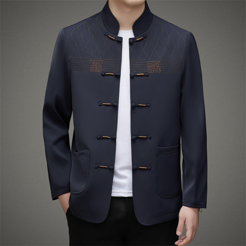 赠送运费险立领中山装外套男