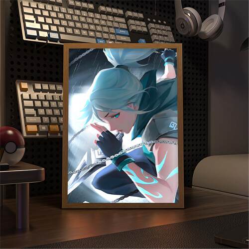 瓦罗兰特捷风灯光画二次元发光小夜灯电竞房摆件画男生生日礼物