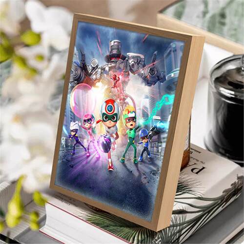 开心超人动漫灯光画甜心超人桌面相框发光摆件卧室小夜灯生日礼物