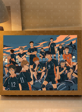 排球少年周边镜子镜面灯光画生日礼物卧室房间动漫装饰画小夜灯