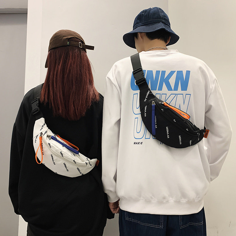 ins潮牌胸包男2023新款学生运动腰包简约小背包女休闲单肩斜挎包