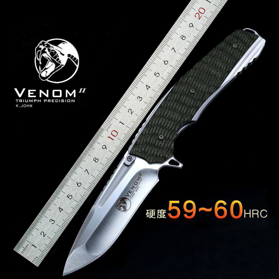 升级2代代工高硬度折叠刀S35VN特殊钢轴承快开户外刀野营防身小刀