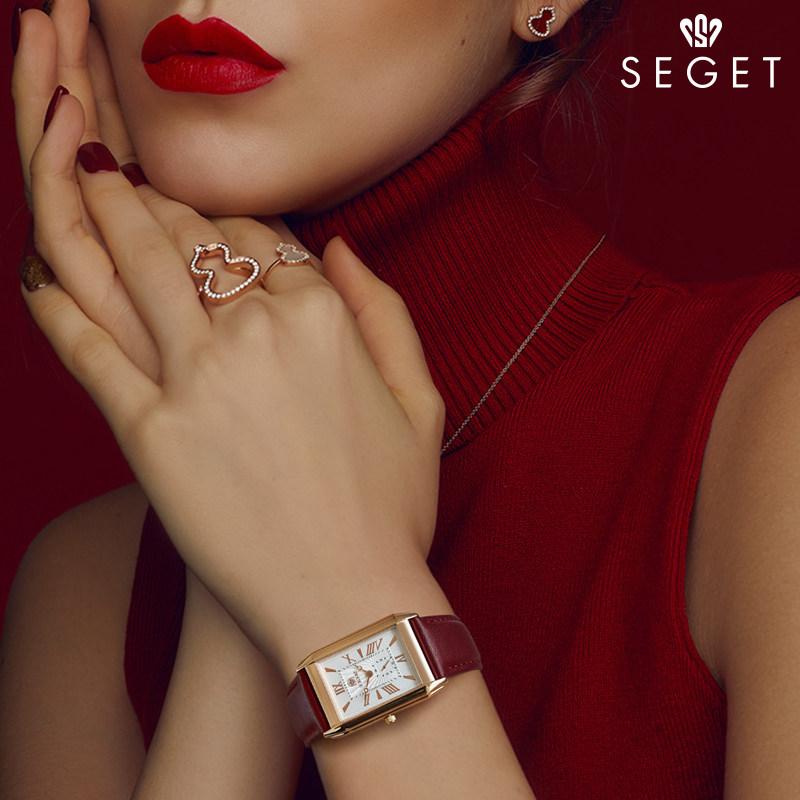 世爵瑞士女士手表真皮时尚正品牌防水方形大气小巧精致简约女