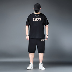 加肥加大码男士速干夏季冰丝短袖T恤运动套装篮球装备背心跑步服