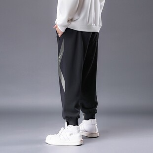 胖子男装 特大码 加肥加大300斤8宽松拼色肥佬休闲长裤 子男春秋季 裤