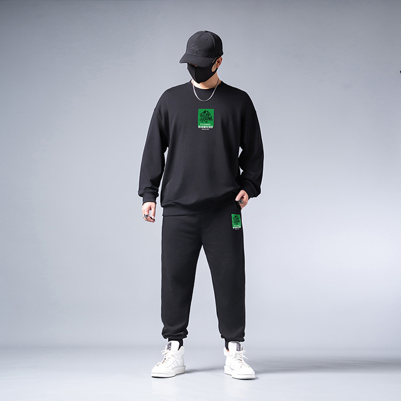 特大码男士休闲卫衣套装秋冬季加肥加大宽松加绒肥佬胖子运动男装