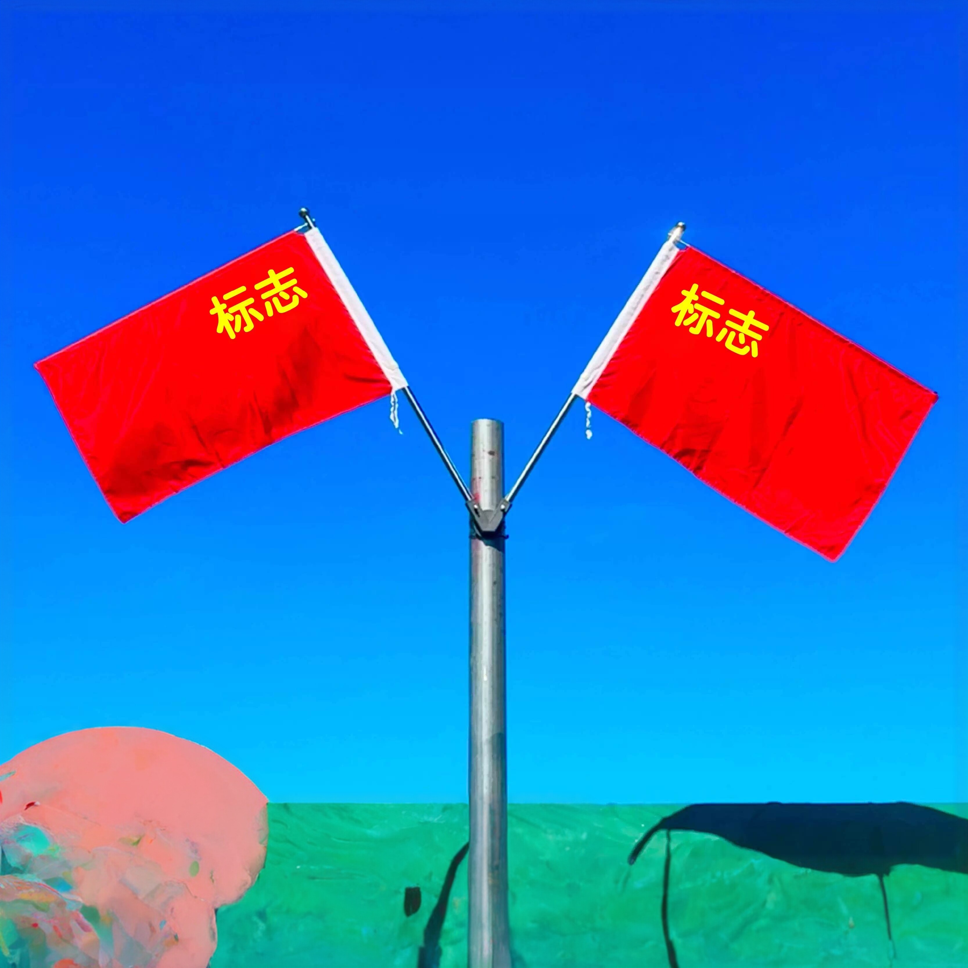 灯杆旗帜v型工型5号4号斜插式旗帜/锦旗