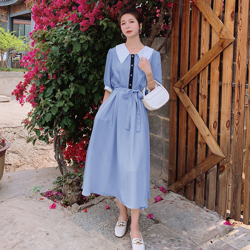 现货撞色连衣裙152-972-P105-控价158，女装连衣裙，浙宝152