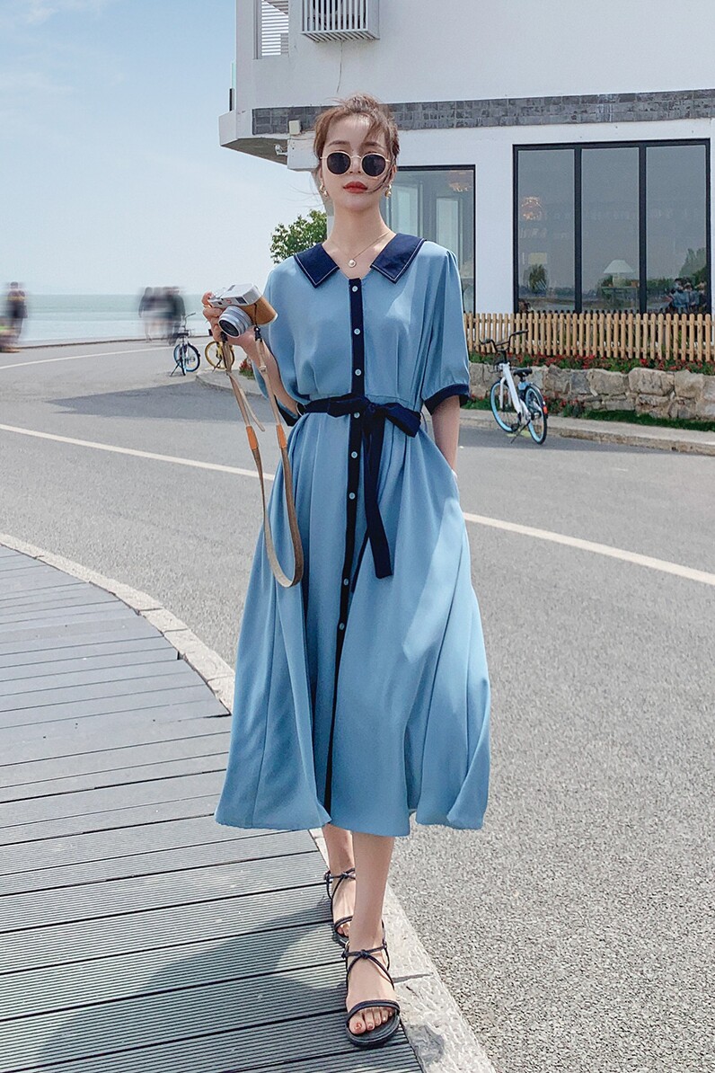 现货新款拼接连衣裙152-953-P105-控价158有,女装连衣裙,浙宝152