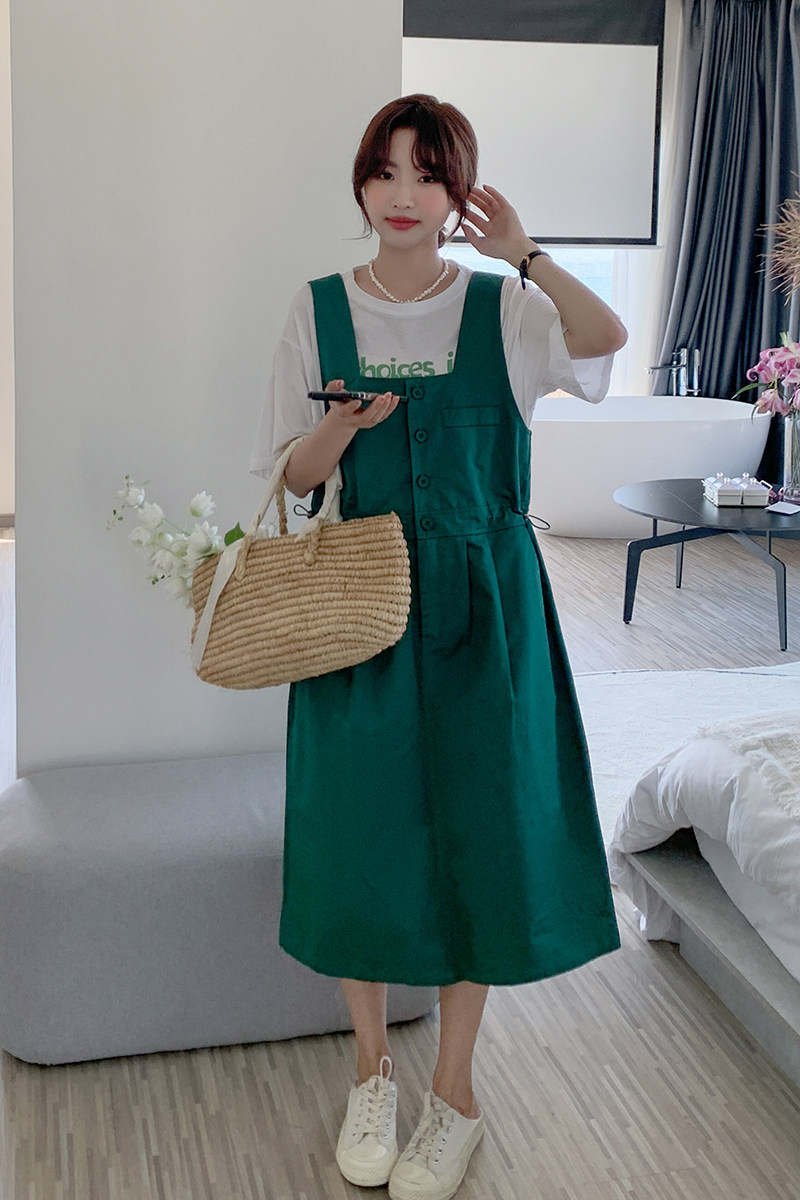 大货绿色2022新品背带裙152-9282-P95-控价148,女装连衣裙,浙宝152