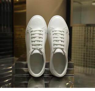 2024年夏季扁头common小白鞋百搭系带情侣舒适透气头层牛皮休闲鞋