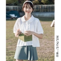 Белая кукла, летняя рубашка, кукольный воротник, оверсайз