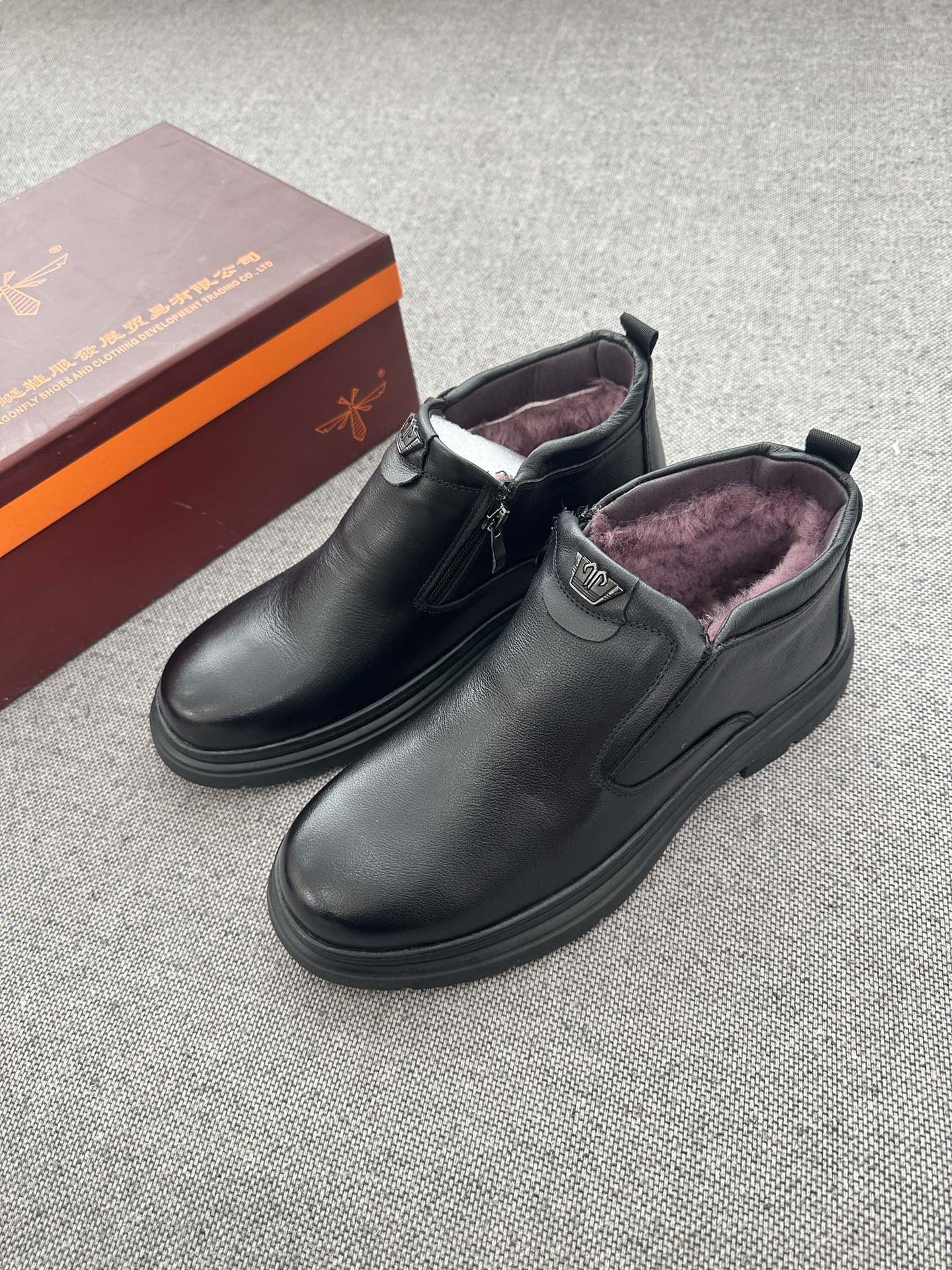 孤品清仓冬季男士高帮头层牛皮棉鞋男鞋羊皮毛一体保暖爸爸鞋皮鞋