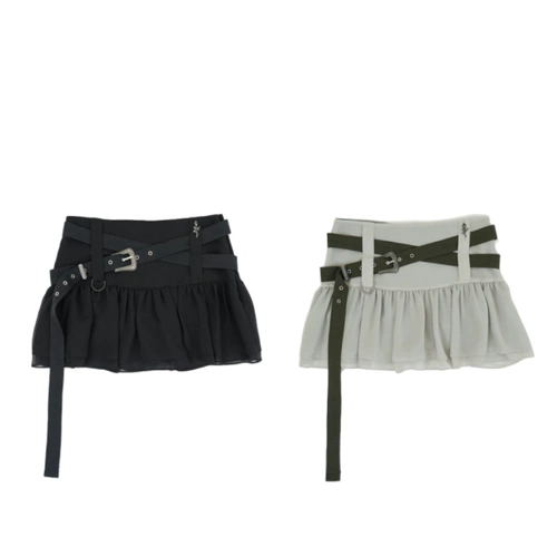 Южнокорейская нишевая эльф эльф Чжан Юанинг Тот же прохладный ветер пояс с лотос -листья универсальная горячая девушка шифоновая юбка из плиссированной юбки