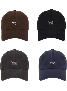 韩国小众艺卓同款Ma*in百搭字母刺绣水洗做旧棒球帽鸭舌帽遮阳帽