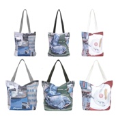 韩国小众Matin涂鸦摄影海报风双面印花帆布包托特包购物袋女同款