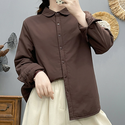 冬季新款加棉加厚女士长袖衬衫