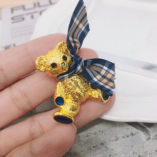 萌趣可爱个性复古镀金精致小熊中古vintage小号毛衣学院百搭胸针