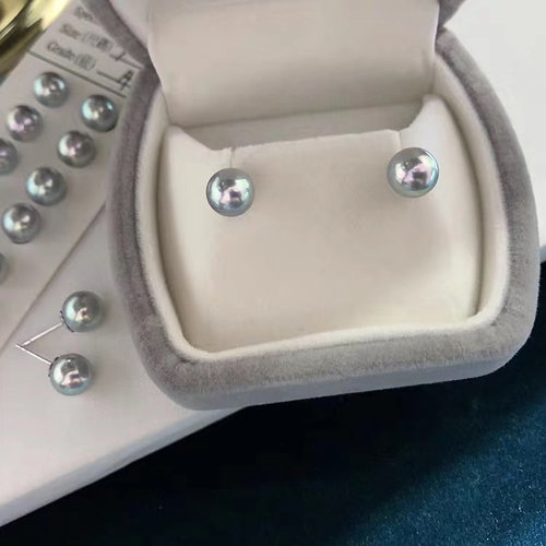 独特气质清冷感施家灰家珍珠耳钉