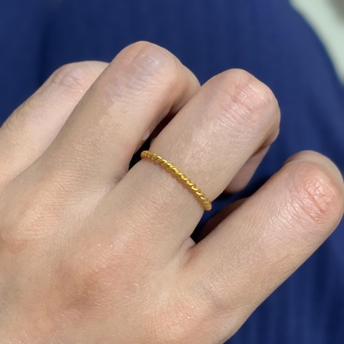 韩国小众独立设计师麻花戒指