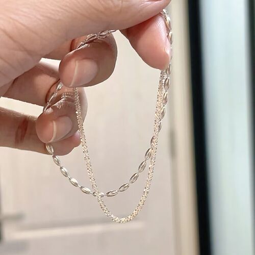 生生不息感小清新双层银色手链
