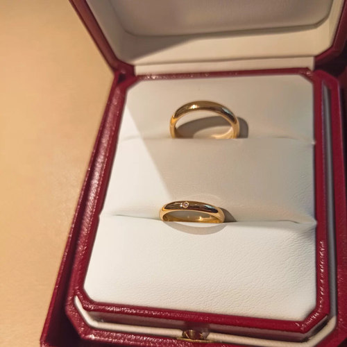 显白18k金小众设计ins光面戒指