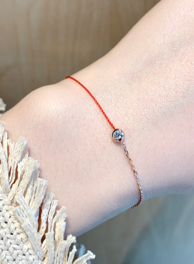 原创小众轻奢百搭极简女小红绳