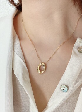 莫比乌斯旋转环圆环项链毛衣链