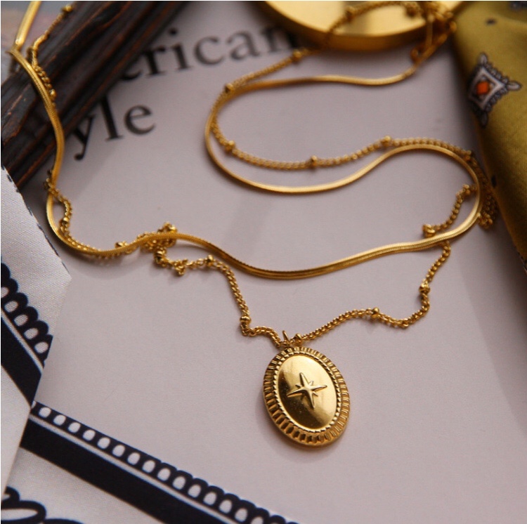 六芒星项链小众复古法式
