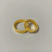 仿真黄金古法传承 磨砂高级基础戒指圆棍素戒不掉色百搭叠戴 经典